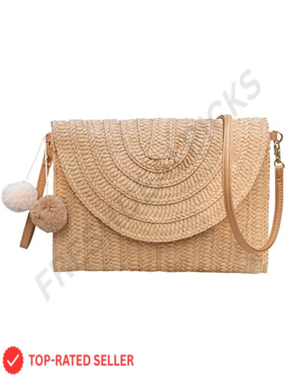 Handwoven Straw Clutch Shoulder Bag Crossbody